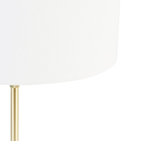 Tischlampe gold verstellbar mit Schirm weiß 35 cm - Parte