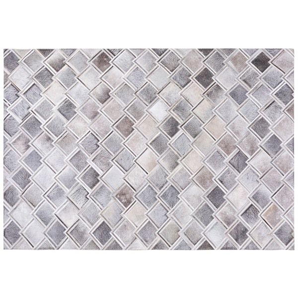 Teppich AGACLI 160 x 230 cm Echtleder Grau