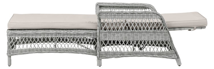 Hven Gartenliege inkl. Auflage und mit Pumpe, sandfarben. 195 X 74 X 54 cm