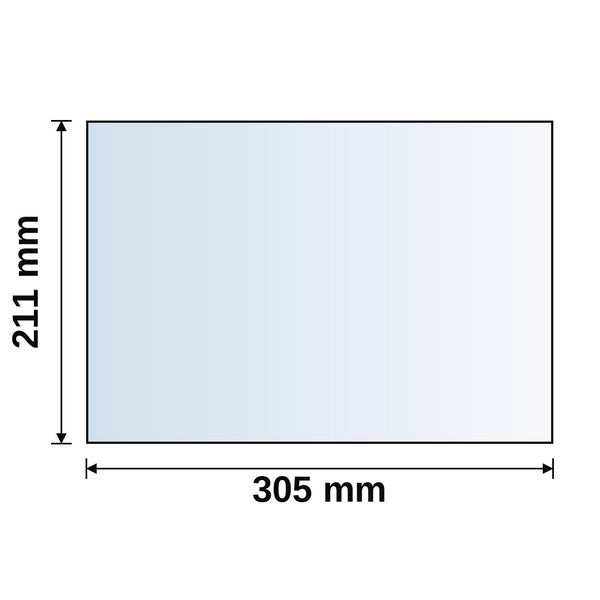 Maßskizze für ein Rechteck mit einer Breite von 305 Millimeter und einer Höhe von 211 Millimeter.