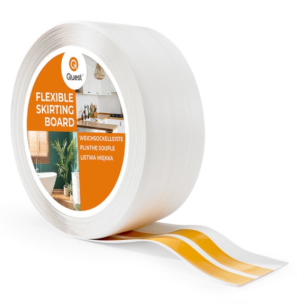 Quest weiche Sockelleiste als Rolle mit selbstklebender Rückseite