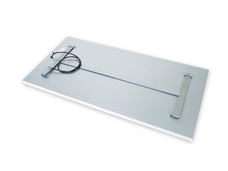 Infrarotpanel Quality Heating Ecosun Granolstruktur 150x32cm 400W Aluminium weiß RAL9016 IP44 inkl. Wand-/Deckenhalterung & 2m Netzkabel