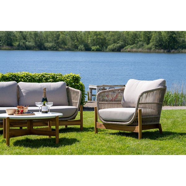 Terracina Lounge-Stuhl inkl. Kissen braun, beige. 86 X 79 X 72 cm