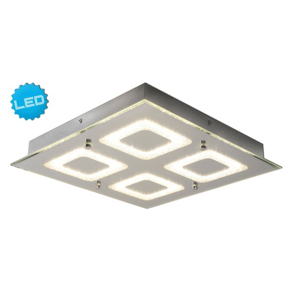 Quadratische LED Deckenleuchte mit vier Lichtquadraten