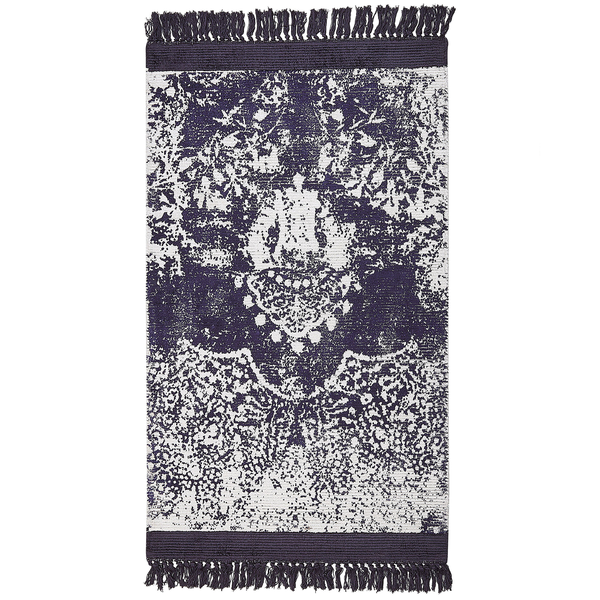 Teppich Viskose violett / weiß 80 x 150 cm orientalisches Muster Kurzflor AKARSU