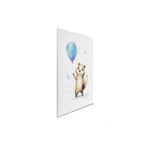 Leinwandbild mit Bär und Ballon