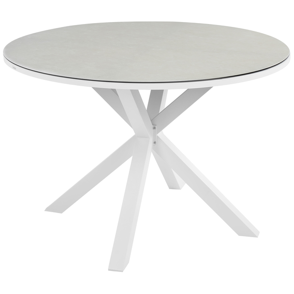 Gartenmöbel Set 4-Sitzer MALETTO/GROSSETO Metall Marmor Optik Grau / Beige