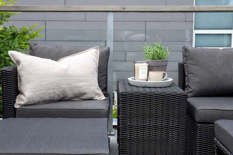 Quad Lounge-Set 5 Teile schwarz. 42 X 63 X 51 cm