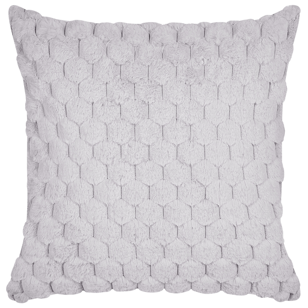 Dekokissen 2er Set PURSLANE Webpelz 43 x 43 cm Hellgrau Geometrisches Muster