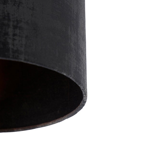 Deckenleuchte mattschwarz Samtschirm schwarz 25 cm - Kombi