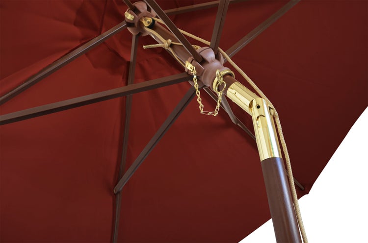 Sonnenschirm 240 cm rot bordeaux kippbar Windauslass UV-Schutz 50