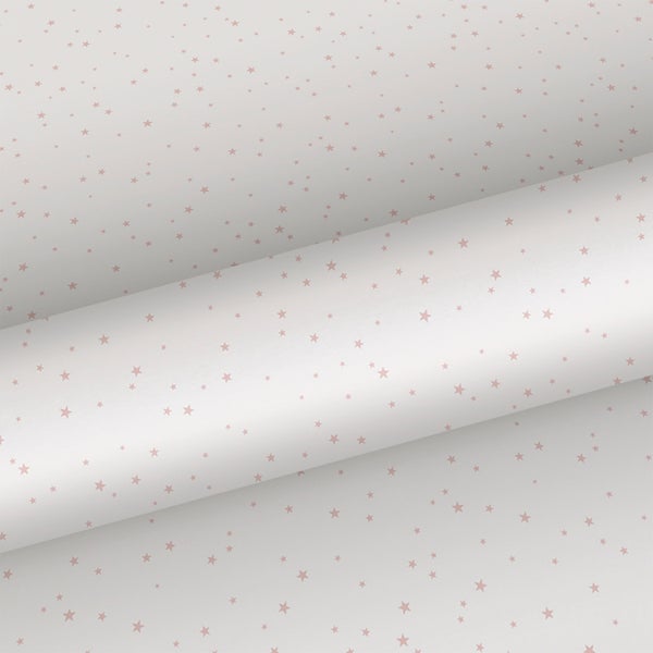 Sanders und Sanders Tapete kleine Sterne Weiß und Altrosa - 53 cm x 10 m - 640299