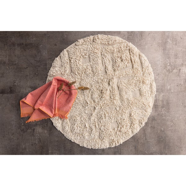 Hilma Badematte Ø60cm offwhite. 60 X 60 X 2 cm