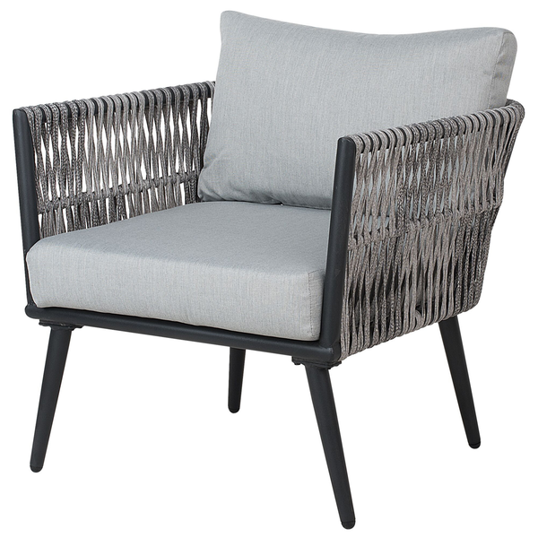 Lounge Set mit Tisch 4-Sitzer PREVEZA Polyrattan Grau