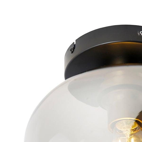 Design Deckenlampe schwarz mit gold mit Rauchglas - Zuzanna