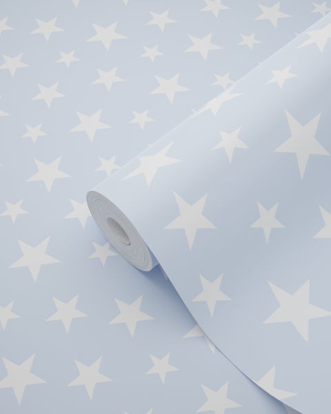 ESTAhome Tapete kleine Sterne Hellblau - 53 cm x 10.05 m - 138729