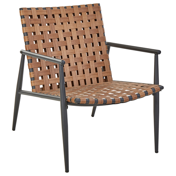 Gartensessel mit Armlehne und geflochtener Sitzfläche