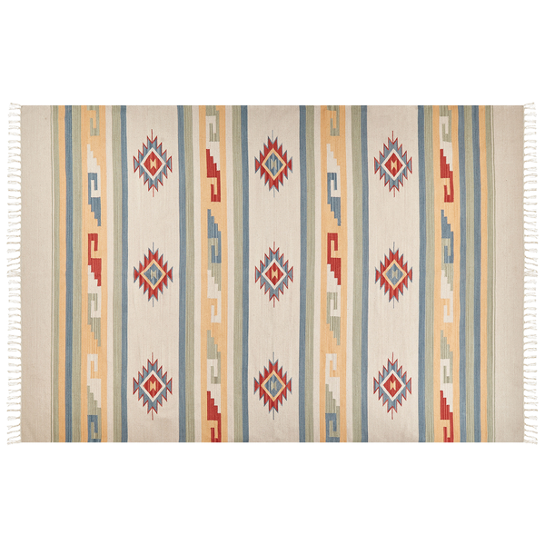 Teppich APARAN Beige 200 x 300 cm Baumwolle Kelim