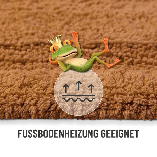 Hochflor Badematte geeignet für Fußbodenheizung.