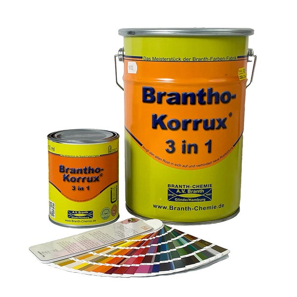 Brantho Korrux 3in1 Rostschutzfarbe - Primer, Rostschutz und Lack RAL 8016 - braun / 5Lt. / 6 Kg.