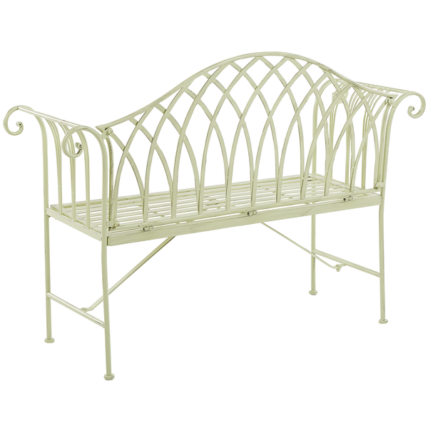Gartenbank MILAZZO 130 cm Metall Hellgrün