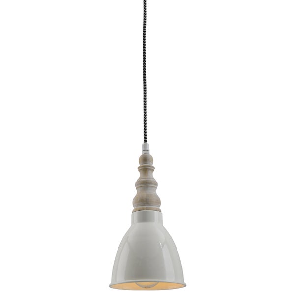 Hängelampe mit Lampenschirm und Textilkabel