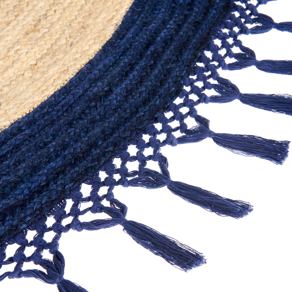 Teppich MARTS Dunkelblau ø 140 cm Jute