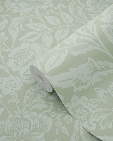 ESTAhome Tapete Blumenmuster Mintgrün - 53 cm x 10.05 m - 139428