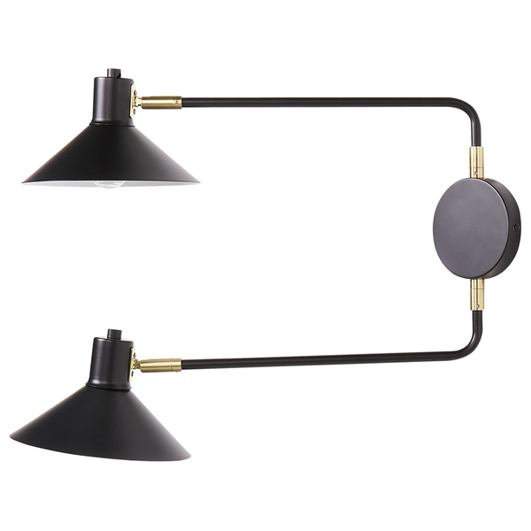 Wandlampe KADASSA verstellbar Metall Schwarz