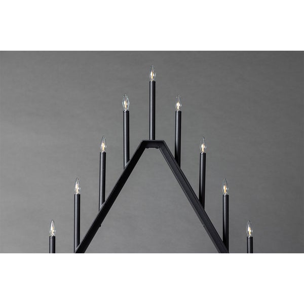 Åre Adventsleuchter elektrisch 9 Lichter schwarz. 64 X 9 X 64 cm