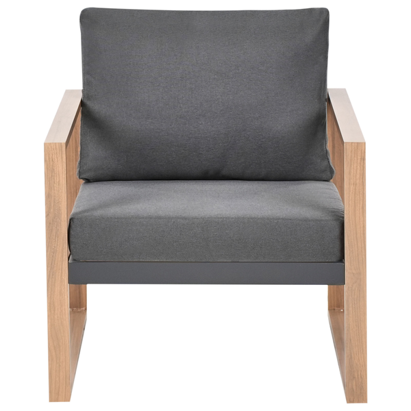 Lounge Set mit Tisch 5-Sitzer GELSO Metall Dunkelgrau