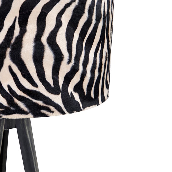 Stehlampe Stativ schwarz mit Schirm Zebra 50 cm - Tripod Classic