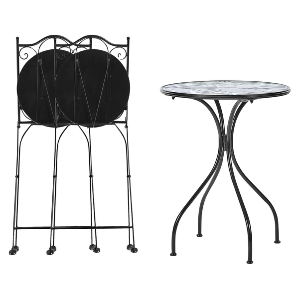 Bistro Set klappbar COZZANA Metall Schwarz