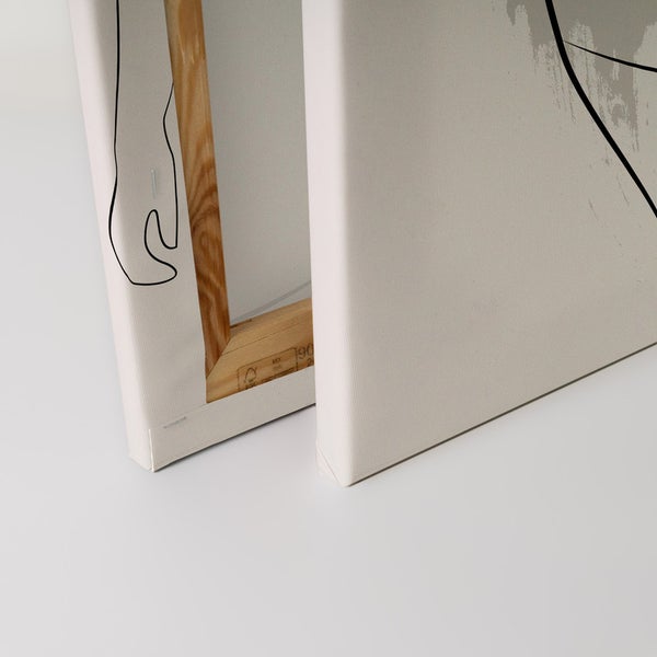 Nahaufnahme zweier Leinwandbilder mit hölzernen Keilrahmen