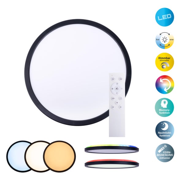 LED Deckenleuchte mit Fernbedienung und verschiedenen Funktionen