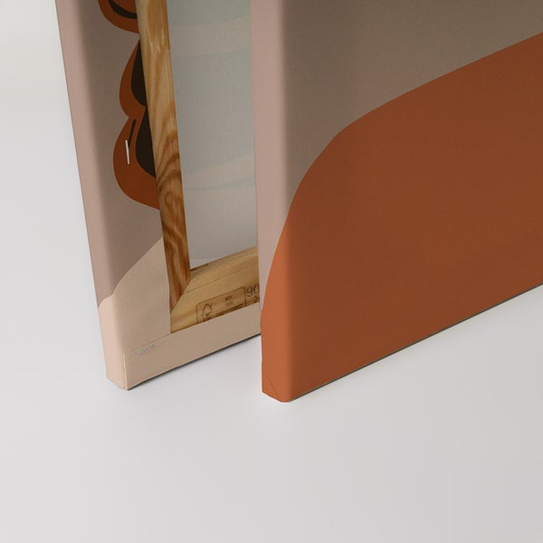 Detailansicht einer Leinwand mit Holzrahmen