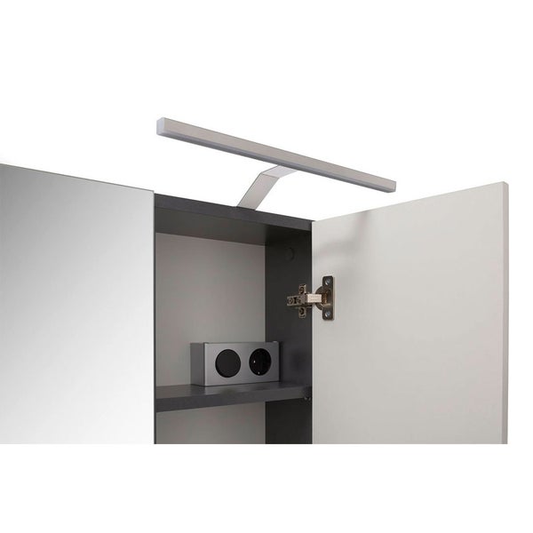 Mason Spiegelschrank Bad 3 Türen mit Licht Eiche dekor. 60 X 18 X 77 cm