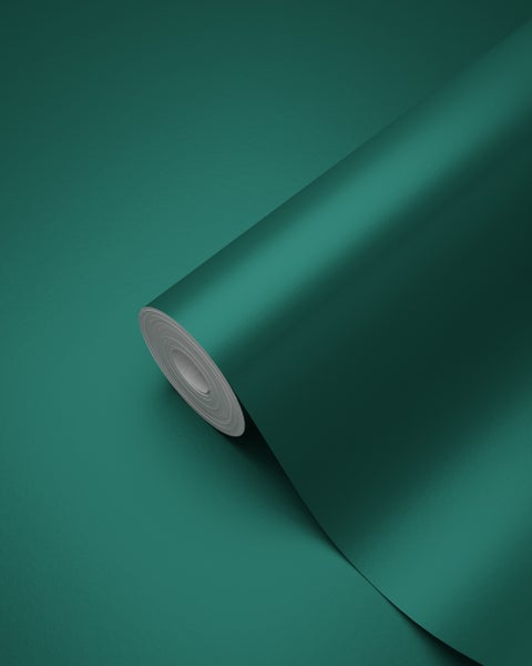 Origin Wallcoverings Tapete Uni mit Glanzeffekt Petrolblau - 53 cm x 10.05 m - 347216