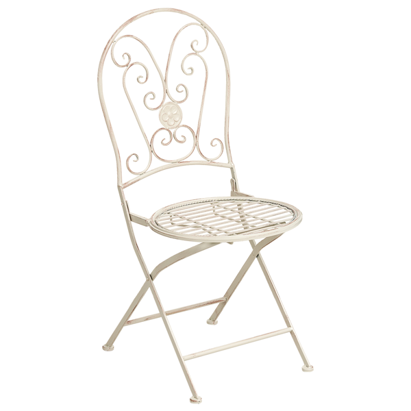 Gartenstuhl 2er Set COGGIA klappbar Metall Hellbeige