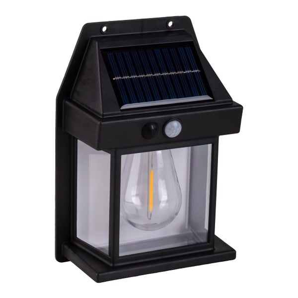 Solar-Wandleuchte mit Bewegungsmelder und LED-Glühbirne