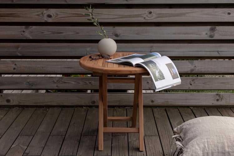 Kenya Garten Cafetisch Ø50cm Teak. 50 X 50 X 50 cm