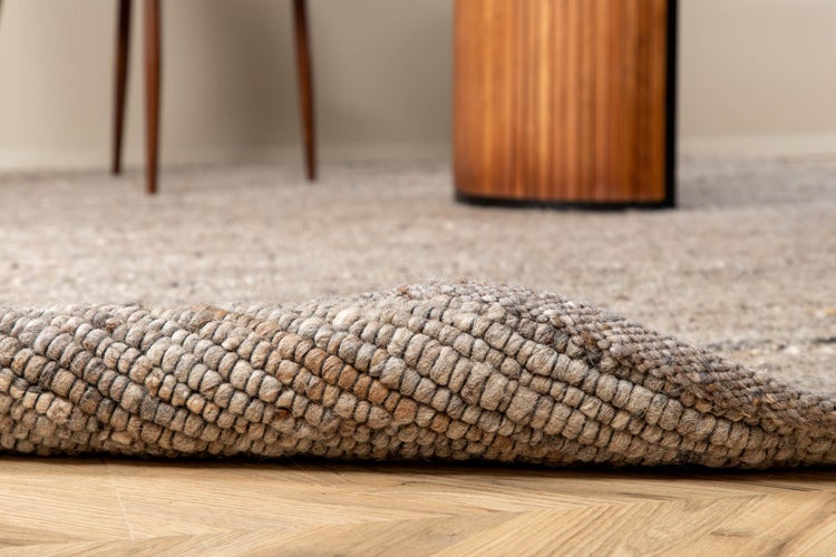 Loump Teppich 230x160 cm Wolle beige, grau. 160 X 230 X 2 cm