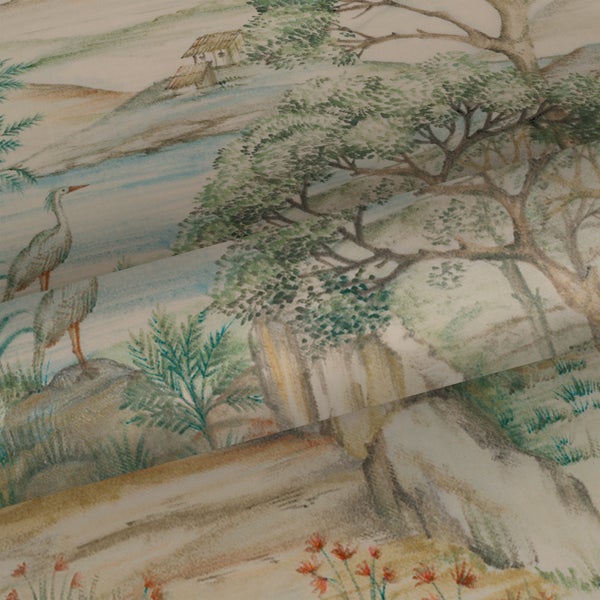 Sanders und Sanders Tapete Landschaft Grün und Beige - 53 cm x 10,05 m - 640744