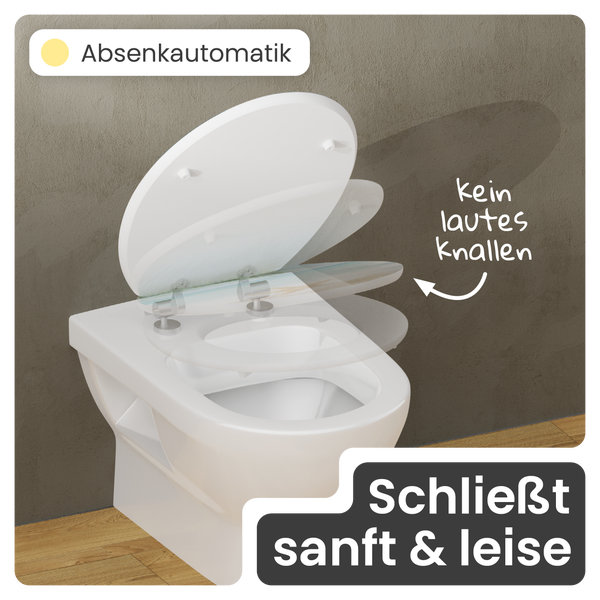 WC Sitz mit Absenkautomatik schliesst sanft und leise