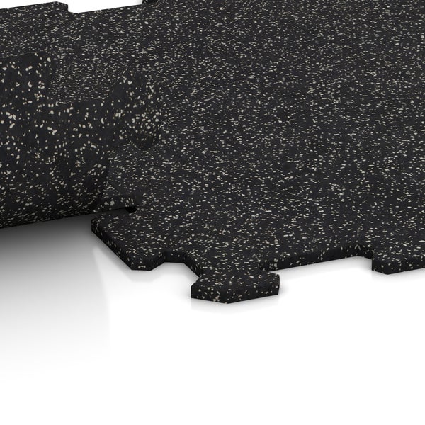 Schwarze Gummifliese mit Stecksystem für den Boden