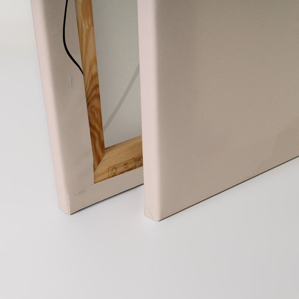 Detailansicht einer Leinwand mit Holzrahmen