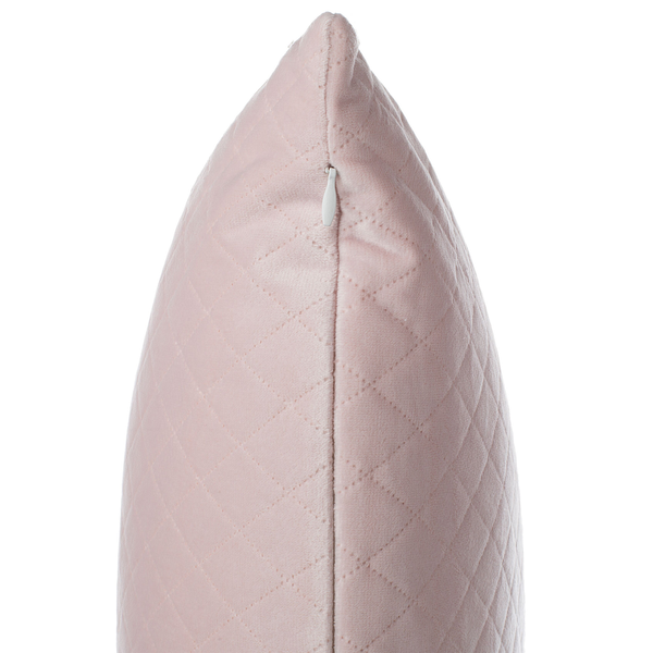 Dekokissen 2er Set PASQUE Samtstoff 45 x 45 cm Rosa Ohne Muster