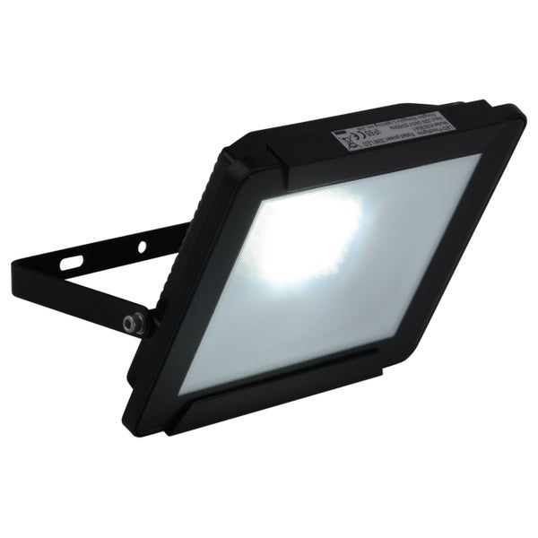 LED-Außenleuchte Strahler 30W , aus Metall und Glas in Schwarz, mit integrierter LED