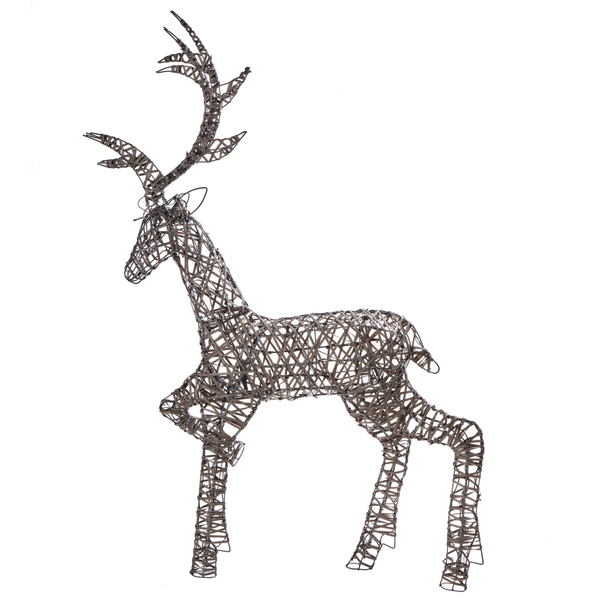 Dekorative Hirschfigur aus Metalldraht für die Weihnachtszeit