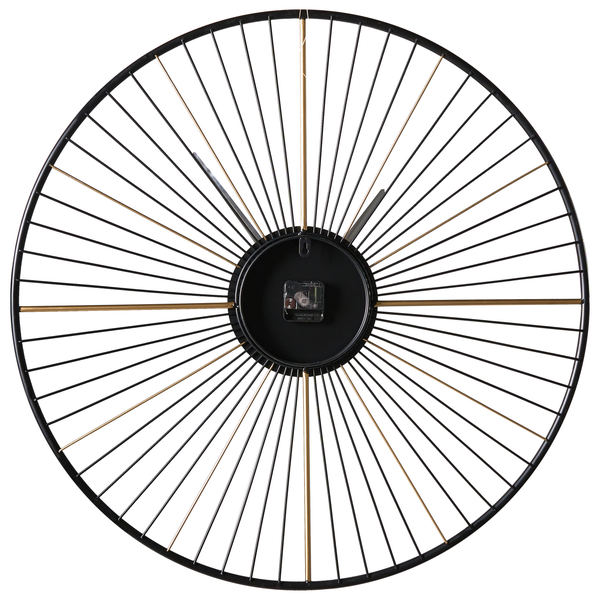 Wanduhr mit Metallgestell in Strahlenoptik